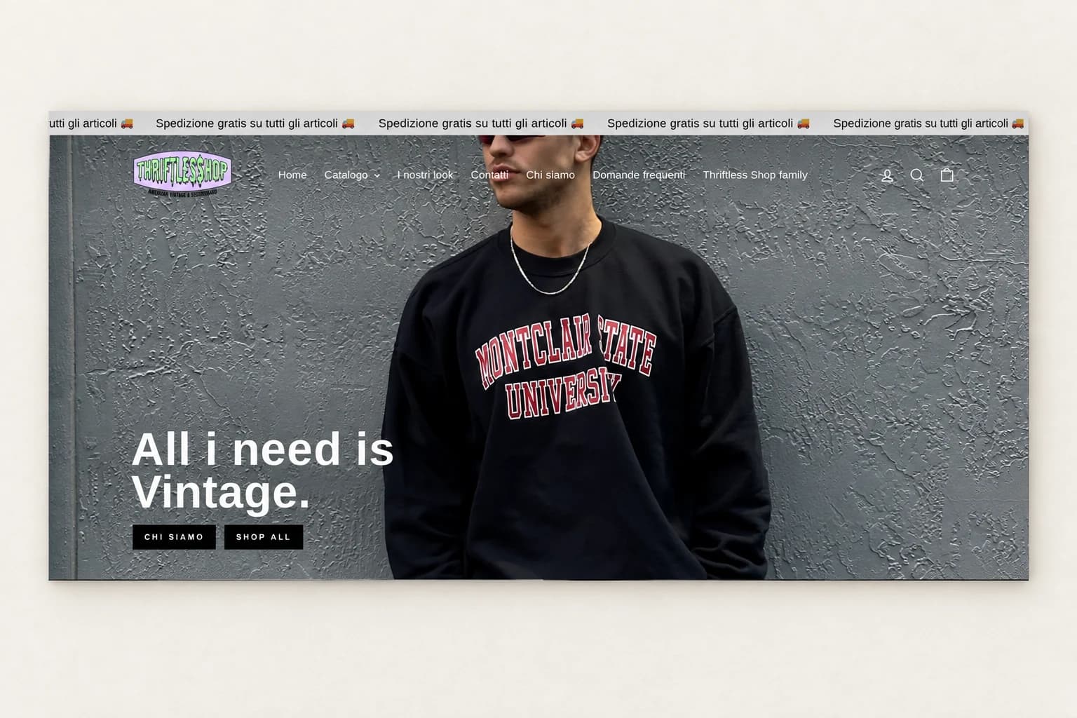 Website preview Thriftless Shop